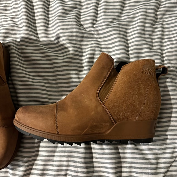 Sorel Women's Evie Pull-On Bootie Waterproof Suede Leather Wedge Ankle size 11 - Picture 7 of 10